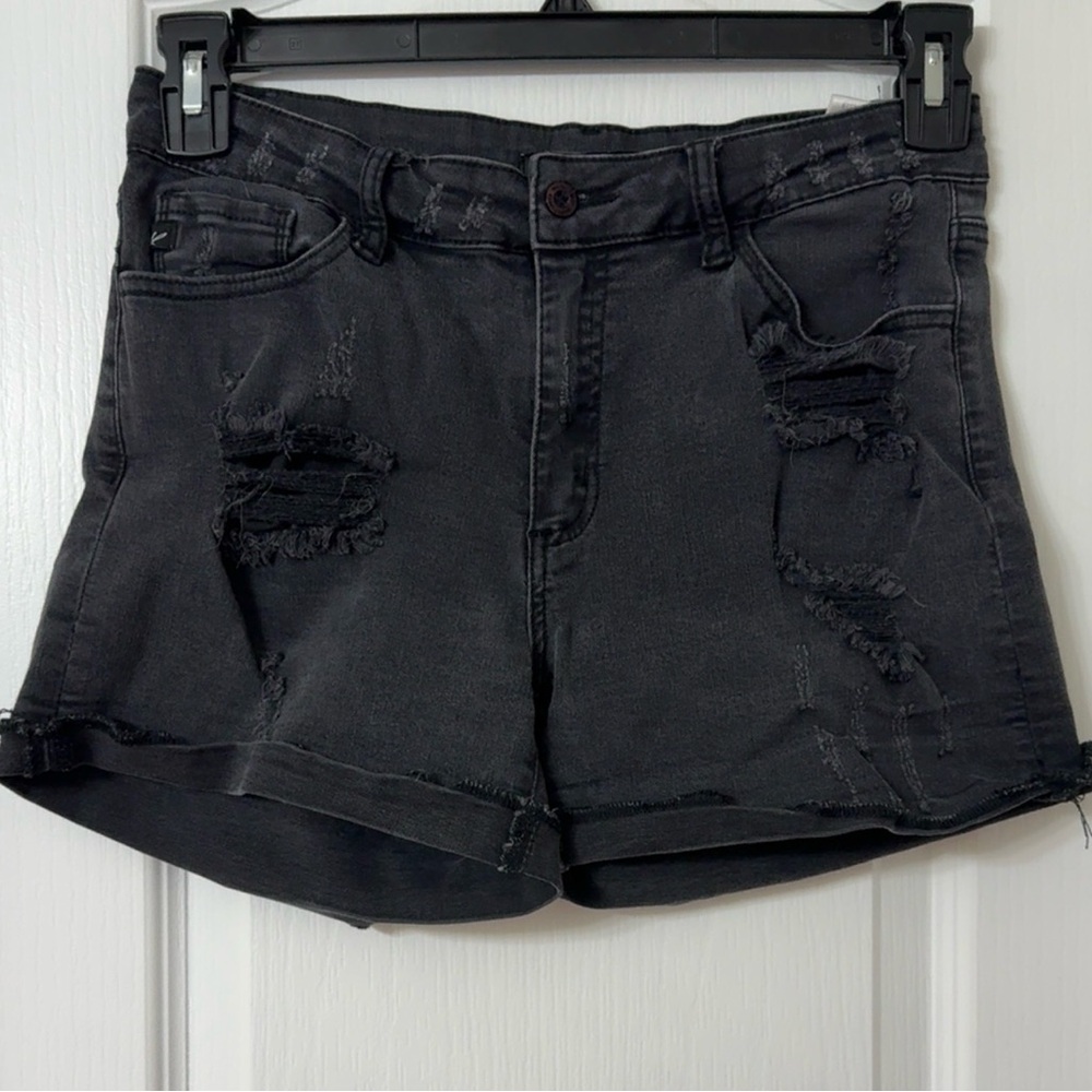 KanCan Black Distressed Cuffed Denim Jean Shorts Size 11/29